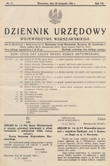 Dziennik Urzędowy Województwa Warszawskiego. 1926, nr 11