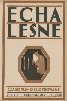 Echa Leśne : tygodnik ilustrowany : organ Związku Leśników R. P., Rodzina Leśnika i Przysposobienia Wojskowego Leśników. 1936, nr 32/33