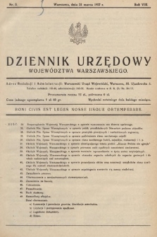 Dziennik Urzędowy Województwa Warszawskiego. 1927, nr 3