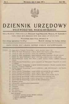 Dziennik Urzędowy Województwa Warszawskiego. 1927, nr 5
