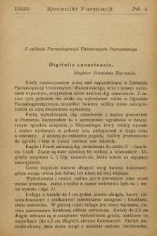 Roczniki Farmacji. R.1, 1922, z 4