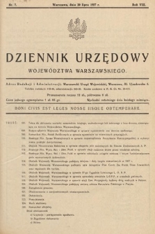 Dziennik Urzędowy Województwa Warszawskiego. 1927, nr 7