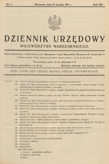 Dziennik Urzędowy Województwa Warszawskiego. 1927, nr 8