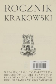 Rocznik Krakowski. T. 13, 1911