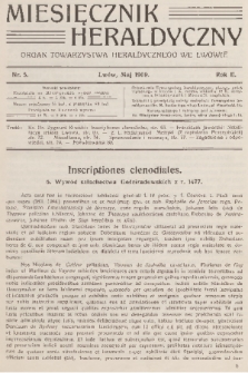 Miesięcznik Heraldyczny : organ Towarzystwa Heraldycznego we Lwowie. R. 2, 1909, nr 5