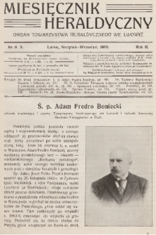 Miesięcznik Heraldyczny : organ Towarzystwa Heraldycznego we Lwowie. R. 2, 1909, nr 8-9