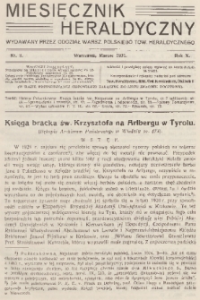 Miesięcznik Heraldyczny : wydawany przez Oddział Warsz. Polskiego Tow. Heraldycznego. R. 10, 1931, nr 3