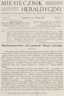 Miesięcznik Heraldyczny : wydawany przez Oddział Warsz. Polskiego Tow. Heraldycznego. R. 15, 1936, nr 2-3