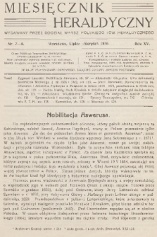 Miesięcznik Heraldyczny : wydawany przez Oddział Warsz. Polskiego Tow. Heraldycznego. R. 15, 1936, nr 7