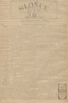 Słońce : organ urzędowy Unji Polskiej w Ameryce. R. 3, 1898, no. 34