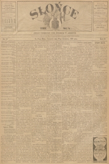 Słońce : organ urzędowy Unji Polskiej w Ameryce. R. 4, 1899, no. 17