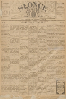 Słońce : organ urzędowy Unji Polskiej w Ameryce. R. 4, 1899, no. 22