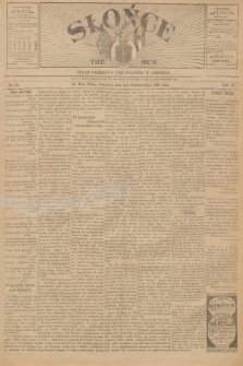 Słońce : organ urzędowy Unji Polskiej w Ameryce. R. 4, 1899, no. 40