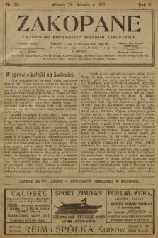Zakopane : czasopismo poświęcone sprawom Zakopanego. R. 5, 1912, nr 28