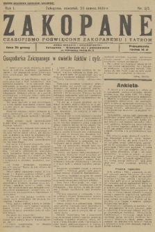 Zakopane : czasopismo poświęcone Zakopanemu i Tatrom. R. 1 [i.e. 8], 1929, nr 2/3