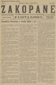 Zakopane : czasopismo poświęcone Zakopanemu i Tatrom, z listą gości. R. 1 [i.e. 8], 1929, nr 6/7