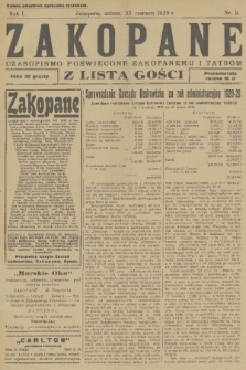 Zakopane : czasopismo poświęcone Zakopanemu i Tatrom, z listą gości. R. 1 [i.e. 8], 1929, nr 9