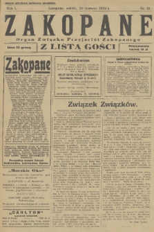Zakopane : organ Związku Przyjaciół Zakopanego z listą gośc. R. 1 [i.e. 8], 1929, nr 10