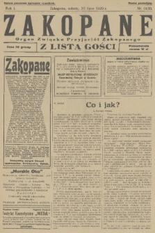 Zakopane : organ Związku Przyjaciół Zakopanego z listą gośc. R. 1 [i.e. 8], 1929, nr 14/15