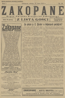 Zakopane : organ Związku Przyjaciół Zakopanego z listą gośc. R. 1 [i.e. 8], 1929, nr 16