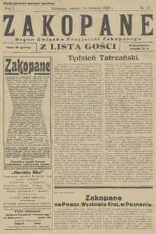 Zakopane : organ Związku Przyjaciół Zakopanego z listą gośc. R. 1 [i.e. 8], 1929, nr 22