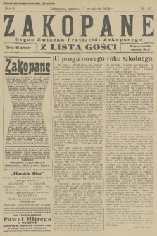 Zakopane : organ Związku Przyjaciół Zakopanego z listą gośc. R. 1 [i.e. 8], 1929, nr 25