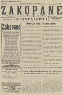 Zakopane : organ Związku Przyjaciół Zakopanego z listą gośc. R. 1 [i.e. 8], 1929, nr 26