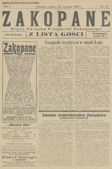 Zakopane : organ Związku Przyjaciół Zakopanego z listą gośc. R. 1 [i.e. 8], 1929, nr 27