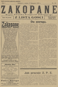Zakopane : organ Związku Przyjaciół Zakopanego z listą gośc. R. 1 [i.e. 8], 1929, nr 33