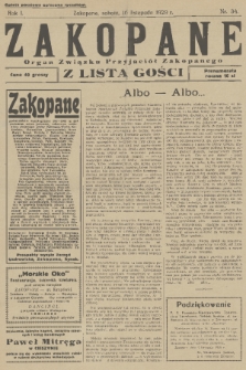 Zakopane : organ Związku Przyjaciół Zakopanego z listą gośc. R. 1 [i.e. 8], 1929, nr 34