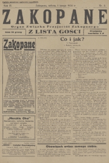 Zakopane : organ Związku Przyjaciół Zakopanego z listą gośc. R. 9, 1930, nr 5