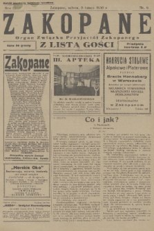 Zakopane : organ Związku Przyjaciół Zakopanego z listą gośc. R. 9, 1930, nr 6