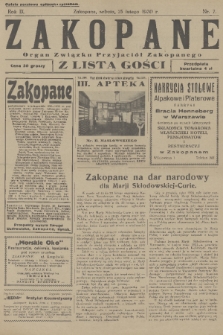Zakopane : organ Związku Przyjaciół Zakopanego z listą gośc. R. 9, 1930, nr 7