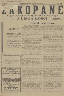 Zakopane : organ Związku Przyjaciół Zakopanego z listą gośc. R. 9, 1930, nr 24