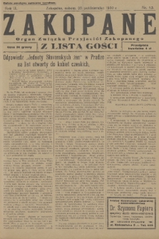 Zakopane : organ Związku Przyjaciół Zakopanego z listą gośc. R. 9, 1930, nr 43
