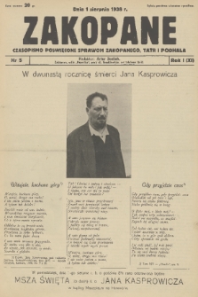 Zakopane : czasopismo poświęcone sprawom Zakopanego, Tatr i Podhala. R. 1=11, 1939, nr 5