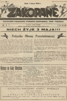 Zakopane : czasopismo poświęcone sprawom Zakopanego, Tatr i Podhala. R. 2=12, 1939, nr 9