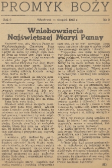 Promyk Boży. R. 6, 1952, nr PROMYK