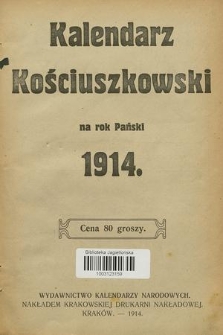 Kalendarz Kościuszkowski na Rok 1914