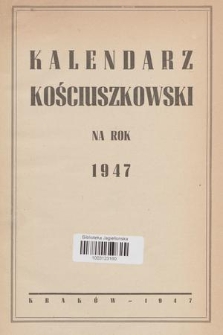Kalendarz Kościuszkowski na Rok 1947