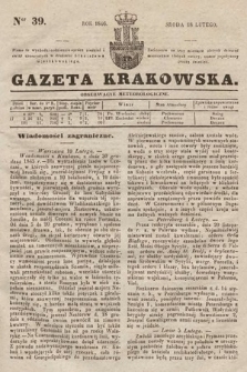 Gazeta Krakowska. 1846, nr 39