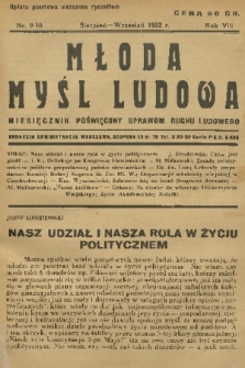 Młoda Myśl Ludowa : miesięcznik poświęcony sprawom ruchu ludowego. R. 8, 1932, nr 9-10