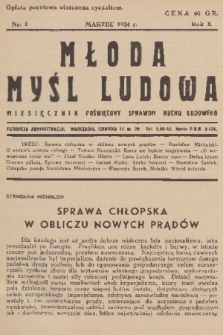 Młoda Myśl Ludowa : miesięcznik poświęcony sprawom ruchu ludowego. R. 10, 1934, nr 3