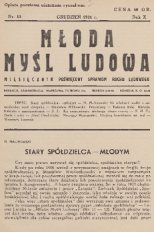 Młoda Myśl Ludowa : miesięcznik poświęcony sprawom ruchu ludowego. R. 10, 1934, nr 13