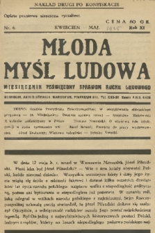 Młoda Myśl Ludowa : miesięcznik poświęcony sprawom ruchu ludowego. R. 11, 1935, nr 6