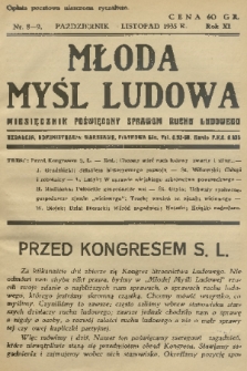 Młoda Myśl Ludowa : miesięcznik poświęcony sprawom ruchu ludowego. R. 11, 1935, nr 8-9