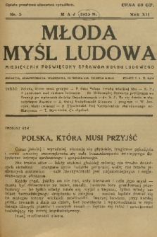 Młoda Myśl Ludowa : miesięcznik poświęcony sprawom ruchu ludowego. R. 12, 1936, nr 5