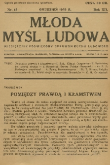 Młoda Myśl Ludowa : miesięcznik poświęcony sprawom ruchu ludowego. R. 12, 1936, nr 12