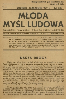 Młoda Myśl Ludowa : miesięcznik poświęcony sprawom ruchu ludowego. R. 13, 1937, nr 9-10