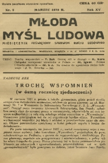 Młoda Myśl Ludowa : miesięcznik poświęcony sprawom ruchu ludowego. R. 15, 1939, nr 3